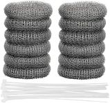 Dulinkas 12 Pcs Lint Traps for Washing Machine Hose Stainless Steel Lint Trap Washer Hose Lint Traps Laundry Mesh Washer Hose Filter Rustproof Catcher with 12Pcs Nylon Cable Ties