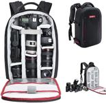 DSLR Camera Backpack Waterproof Camera Bag for SLR/DSLR Camera, Lens and Accessories, Black (Large)