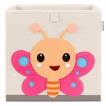 CLCROBD Animal Foldable Cube Storage Bins Fabric Toy Box/Chest/Organizer for Kids Nursery, 13 inch (Butterfly)