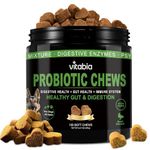 Natural Probiotics for Dogs - Pro Fibre Chews with Pumpkin & Psyllium Husk, 12 Probiotic Strains, Anal Gland & Gut Health Support, No Scoot Chews, 100% Organic, Natural Dog Treats (120 Chews)