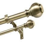 Double Curtain Rods for Windows,Decorative Adjustable Telescoping Window Drapery Rod 72-144 Inches, Classic Stylish Lantern Iron Finials, Solid Alufer Brackets,Heavy Duty Window Rods, Antique Bronze