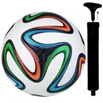 JTC Hand Stitched World Cup Qatar 2023 New Addition Football with Air Pump Size & Wet Ground, & Artifical Turf, International Match Ball, Size - 5 Pump & Pin Multicolor (Zigzag Style A)