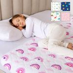 Lynmark® Toddler Potty Training Bed Pads - Soft Waterproof Bedwetting Pee Protector Mat for Kids - Multi-Layer Non-Slip Washable Incontinence Mattress Sheet Absorbs Up to 2000ml - 135 x 85cm, Rainbow