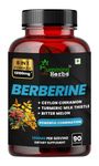 Humming Herbs Berberine | 8in1 | 90 Caps | 13100mg | with Bitter Melon, Milk Thistle, Turmeric & Black Pepper - For Optimal Health