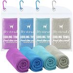 Hystrada 4 Pack Cooling Towels 40" x 12"-Cooling Scarf, Cold snap Cooling Towel for Instant Cooling Relief for All Physical Activities: Golf, Fitness, Camping, Hiking, Yoga, Pilates