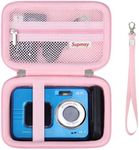 Supmay Hard Carrying Case for YISENCE/for HICSHON/for Yifecial 4K Underwater Camera 11FT Waterproof Camera, Protective Storage Bag with Mesh Pocket for USB Cable, Battery, SD Card, Lanyard, Pink