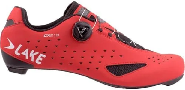 Lake Cx219 Wide Cycling Shoe - Men's Red/White, 44.0
