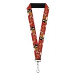 Buckle-Down Lanyard Mulan Gazebo Pose with Flowers and Script Red Golds, Mulan, 22" x 1"