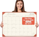 Gannyfer Desk Calendar 2025-2026 with Desktop Mat, Simplified Large 22" x 17" Desktop Pad Calendar, 18 Month Table Calendar from Jan 2025 to Jun 2026, Office Supplies Perfect for Home School and Office - Orange