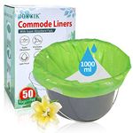 Commode Liners with Absorbent Pads for Commode Toilet Chair Bucket Bags 50 Pack