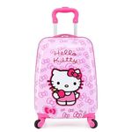 Doraemon, Hello Kitty, Frozen, Princess, Minion, Spider Man Cartoon Print Trolley Suitcase: Perfect for KIds Boys and Girls | 4-Wheel Convenience Ensures Easy Travel (Multicolour) (HELLO KITTY)