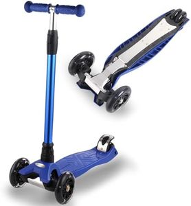 3 Wheel Scooter for Kids Ages 6-12,Kids Scooter with Light Up Wheels, Sturdy Deck Design, and 4 Height Adjustable Suitable for Kids Ages 3-12