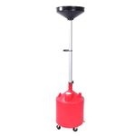 Aain 18 Gallon Industrial Waste Oil Drain Tank,Oil Changing,Portable Waste Oil Change Tank with Wheels and Adjustable Funnel Height for car, Funnel Drain, Red