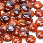 RUOJAS 10LB Amber Flat Glass Marbles for Vases, Gemstone Beads Vase Filler Decorative Glass Pebbles for Fish Tank, DIY Crafts, Autumn Centerpieces, Aquarium Decor Rocks