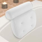 ALINK Bath Pillow Bathtub Pillow, Luxury Bath Pillows for Tub Neck and Back Support, Bath Tub Pillow Headrest with Soft 4D Mesh Fabric and Non-Slip Suction Cups, Relaxing Bath Accessories Spa