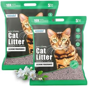 Petoska Cat Litter 10kg Jasmine | Premium Bentonite Clay, Gentle on Paws, Low Dust | Floral Fragrance & Fast-Clumping Cat Litter for a Fresh Litter Box | Pack of 2