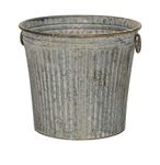 Annibells Large Round Galvanised Ribbed Zinc Metal Bucket Garden Planter (AP)