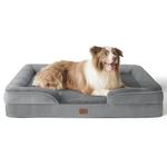 Bedsure Orthopedic Dog Bed for Large Dogs - Big Washable Dog Sofa Bed Large, Supportive Foam Pet Couch Bed with Removable Washable Cover, Waterproof Lining and Nonskid Bottom, Grey