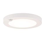 Westinghouse 6111800 6 Inch 7 Watt Energy Star LED Indoor Flush Mount Ceiling Light Fixture with Motion Sensor, 4000K, White Finish, White Frosted Shade