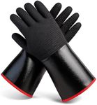 Grill Armor BBQ Gloves – Waterproof Extreme Heat Resistant 932F Oven Gloves for Cooking, Grilling, Baking, Camping – Handle Hot Food in Kitchen, Smoker, Cast Iron, Fire Pit, Pizza, Fryer, Barbecue