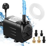 Lnicez Submersible Pump Max 2000L/H 25W, Dry Burning Protection, Ultra Quiet Design, 2.2 m High Lift, Fountain Pump for Hydroponics, Ponds, Aquariums,Garden & More PX-025 (No Light)