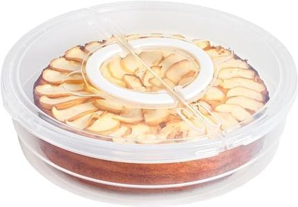 Mission Gallery Plastic Pie Carrier with Lid and Handles - Airtight Cover, BPA Free Container for Pies and Pastry Products - Round Keeper Keeps Cookies, Muffins, Cupcakes, Bakery Fresh