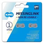 KMC Unisex's e1 Single Speed EPT MissingLink Joining Link, Dark Silver, Narrow (3/32")