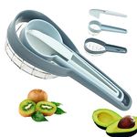 Avocado Slicer Kiwi Cutter Slicer,3 in 1 Stainless Steel Avocado Kiwi Cuber and Peeler Tool,Fruit Peeler for Avocado and Kiwi,Fruit Salad Kitchen Gadgets （Blue）