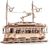 Wowood 3D Wooden Puzzles for Adults, 1:24 Scale Model Car Kits-Classic City Tram, Wooden Models for Adults to Build, Unique Gift for Adults/Teens on Birthday/Christmas Day