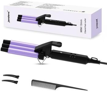 janelove Upgraded Mini Hair Waver for Short & Medium Hair, 13MM Hair Curler Curling Wand, 0.45lb Lightweight, Mini Size Hair Crimper Beach Waver, Travel Friendly,Adjustable Temperature-Purple