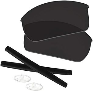 Predrox Dark Black WireTap Lenses & Rubber Kits Replacement for Oakley Sunglasses OO4071 Polarized