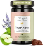 Winged Wellness Teen Queen Multivitamins for Teen Girls - Helps with Mood and Hormonal Health - for Ages 13+, Vegan & Gluten Free - Green Apple, 25 Servings