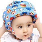 TULOO Baby Helmet for Crawling Walking Baby Head Protector Head Protection for Infant Baby No Bumps and Soft Cushion Safety Headguard I Toddler Inflatable Helmets Multi Printed (Blue)