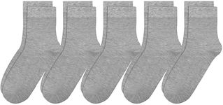 SERISIMPLE Women Thin Bamboo Socks Crew Lightweight Above Ankle Casual Dress Sock For Ladies Bootie Trouser 5 Pairs (Grey, Medium)