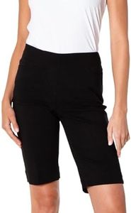 SLIM-SATION Women's Golf Wide Band Pull On Short with Real Pockets(Black,10)