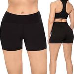 SATINA High Waisted Black Biker Sho
