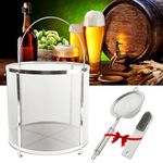 psler 13.8×13.8 inch (35×35cm) Wine Beer Dry Hops Filter Brewing Hopper Spider Strainer 300 Micron Mesh Barrel Brewing Grain Basket Strainer for Homebrew Hops Wine Beer Tea