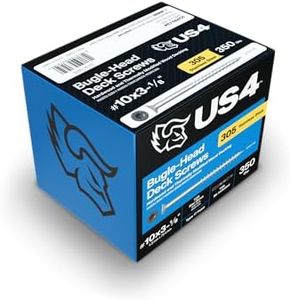 US4 - #10 x 3-1/8" Gray Flat Head Screws Stainless Steel | Stainless Steel Wood Screws | T25 Star Drive | Self-Drilling Screws for Framing, Subflooring & Decking | 305 SS (350, #10 x 3.125 Inches)