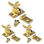 DGHAOP 3pcs Brass Elbow Latch Window - Cabinet Door Latch with Screws Door Lock Buckle Automatic Latch