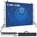 VEVOR 12 x 10 ft Heavy Duty Backdrop Stand, Height Adjustable Photography Backdrop Stand, Background Support System with 6 Clamps and A Carry Bag, for Party, Wedding, Display, Photo