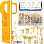 Glarks 307Pcs Picture Hanging Kit, Picture Frame Hanger Tool with Level Ruler and 306Pcs Nails, Hooks, Hanging Wire, Screw Eyes, D Ring and Sawtooth Hanger for Frame Hanging Wall Mounting