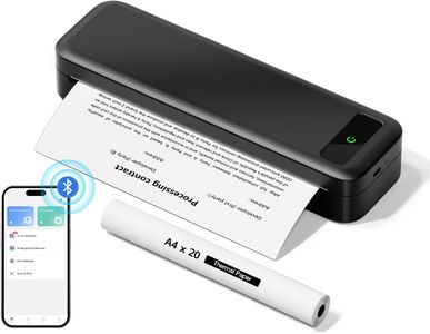 Portable A4 Thermal Printer – Compact Wireless, Black