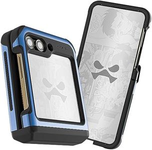 Ghostek Atomic Slim Samsung Z Flip 5 Case - Aramid Back with Blue Metal Bumper, Shockproof Dual Layer Protective Phone Case, Limited Edition Color for 2023 Galaxy Z Flip 5 Case (6.7") (Aramid - Blue)