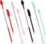 HomeFast Mini Silicone Telescopic Spatula and Scooping Spoon, Adjustable Makeup Spatula Reusable Scooper and Spoon Cosmetic Spatula Tiny Spatula for Kitchen Bottle Beauty Jar Cosmetics (8Pcs)