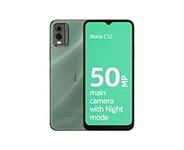 Nokia C32 6.5” HD+ Smartphone with 4GB RAM/64GB ROM, 50MP/8MP cameras, 5000 mAh 3-day Battery Life, Toughened Glass back, IP52 Rating, Fingerprint sensor & Face unlock, Android 13, Dual SIM - Green