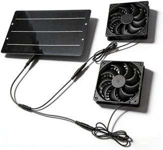 10W Solar Powered Exhaust Fan Kit Solar Panel Fan Kit Dual Fan Weatherproof for Chicken Coops Greenhouse Shed Ventilation