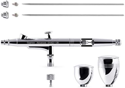 Gaahleri Kit aerografo, pistola aerografo a doppia azione gravità gravità 1/2 e 1/4 oz tazza fluido, ago 0,35 e 0,5 mm, set di spazzole d'aria convenienti trucco