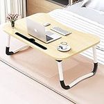 Widousy Laptop Bed Table Breakfast Tray with Foldable Legs Portable Lap Standing Desk Notebook Stand Reading Holder for Couch Sofa Floor Kids（White）