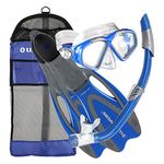 U.S. Divers Cozumel Snorkeling Set - Adult Mask, Proflex Fins, Splash Guard Snorkel + Gear Bag