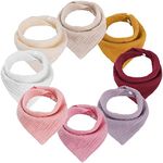 WD&CD 8 Pack Baby Bandana Drool Bib Adjustable Absorbent Soft Snap Drool Bibs for Baby Girls and Boys-Pink